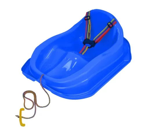 Санки пластикові з ременем безпеки STT Bambino з гіркою сині