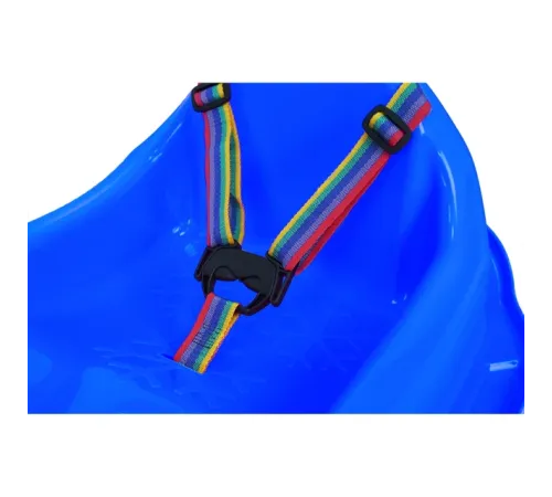 Санки пластикові з ременем безпеки STT Bambino з гіркою сині