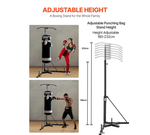 Стійка для боксерського мішка VEVOR, чорна