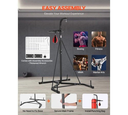 Стійка для боксерського мішка VEVOR, чорна