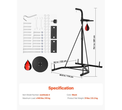 Стійка для боксерського мішка VEVOR, чорна