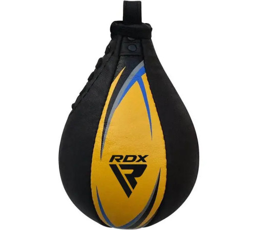 Пневмогруша боксерська шкіряна з кріпленям RDX 2Y Multi діаметр 54 см, чорно-жовта