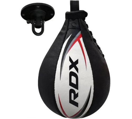 Пневмогруша боксерська шкіряна з кріпленям RDX 2Y Multi діаметр 54 см, чорно-біла