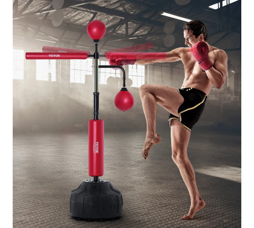 Боксерська груша з підставкою VEVOR, чорно-червоний