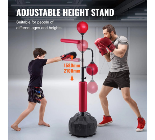 Боксерська груша з підставкою VEVOR, чорно-червоний