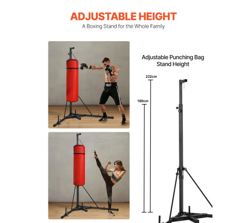 Стійка для боксерського мішка VEVOR, чорна