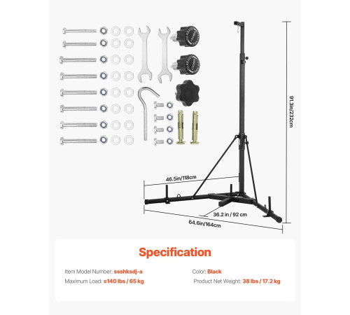 Стійка для боксерського мішка VEVOR, чорна