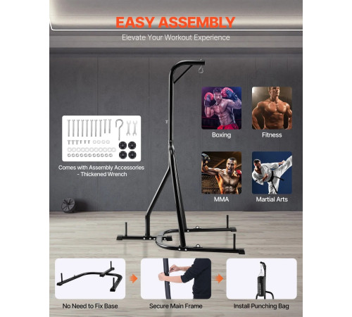 Стійка для боксерського мішка VEVOR, чорна