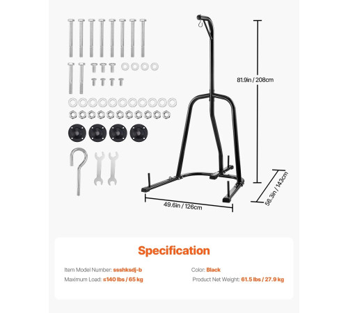 Стійка для боксерського мішка VEVOR, чорна