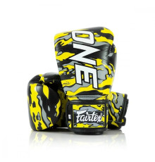 Рукавички боксерські шкіряні з бинтами Fairtex BGV-ONE X STBG 14 унцій, жовті