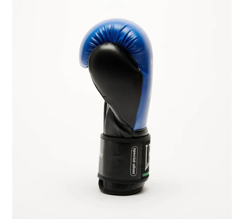 Рукавички боксерські з капою Leone GN383 THUNDER розмір 8 унцій, синьо-чорні