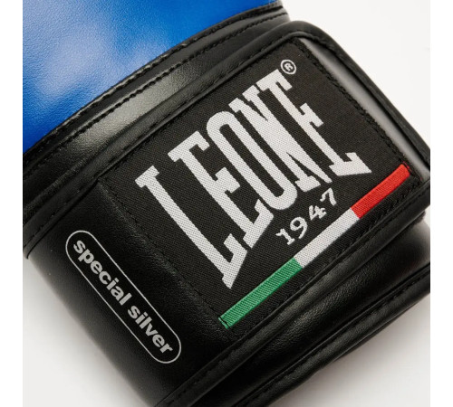 Рукавички боксерські з капою Leone GN383 THUNDER розмір 8 унцій, синьо-чорні