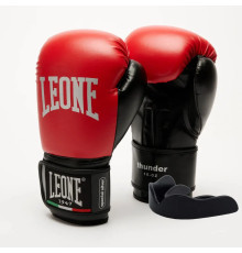 Рукавички боксерські з капою Leone GN383 THUNDER розмір 8 унцій, червоно-чорні