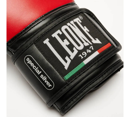 Рукавички боксерські з капою Leone GN383 THUNDER розмір 8 унцій, червоно-чорні