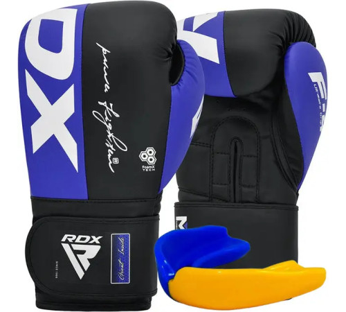 Рукавички боксерські з капою RDX REX F4 розмір 12 унцій, чорно-сині