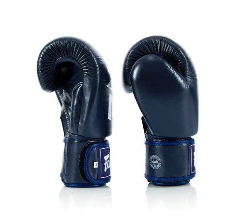 Рукавички боксерські шкіряні з бинтами Fairtex BGV1-ONE 10 унцій, темно-сині