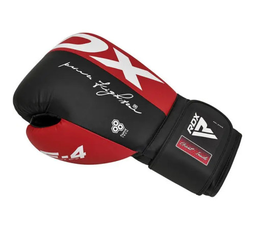 Рукавички боксерські з капою RDX REX F4 розмір 16 унцій, чорно-червоні