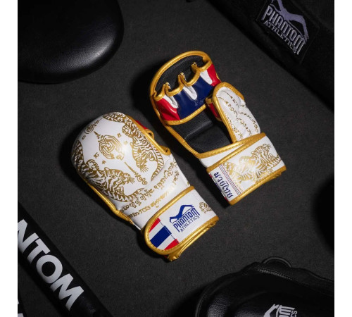 Рукавиці для ММА Phantom Muay Thai розмір L/XL, біло-золотисті