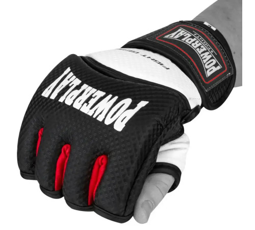 Рукавички для MMA PowerPlay 3075 розмір M, чорно-білі