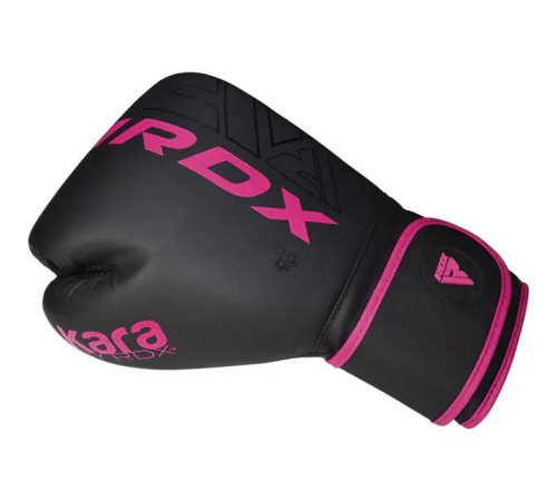 Рукавички боксерські з капою RDX F6 Kara Matte розмір 12 унцій, чорно-рожеві