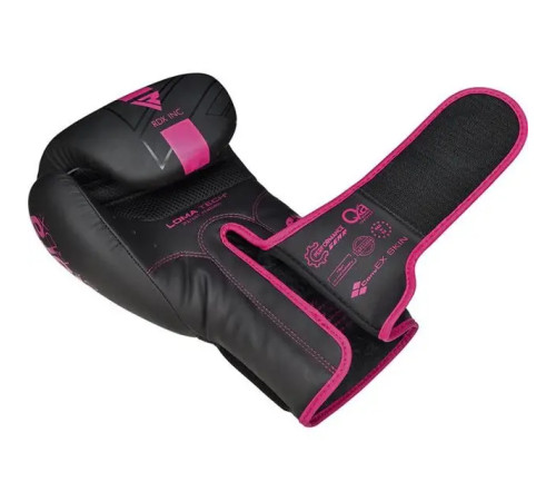 Рукавички боксерські з капою RDX F6 Kara Matte розмір 12 унцій, чорно-рожеві