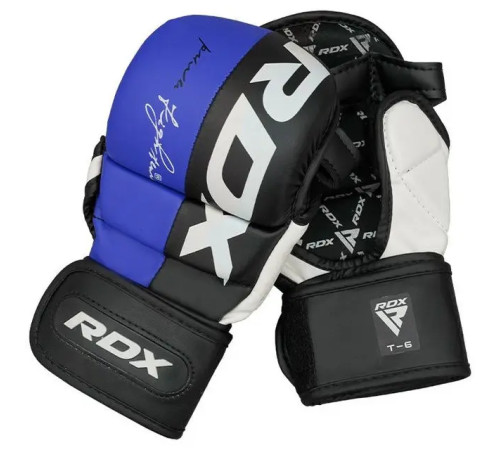 Рукавички греплінгові для ММА RDX T6 Plus Rex розмір XL, сині