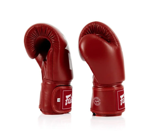 Рукавички боксерські шкіряні з бинтами Fairtex BGV1-ONE 10 унцій, червоні