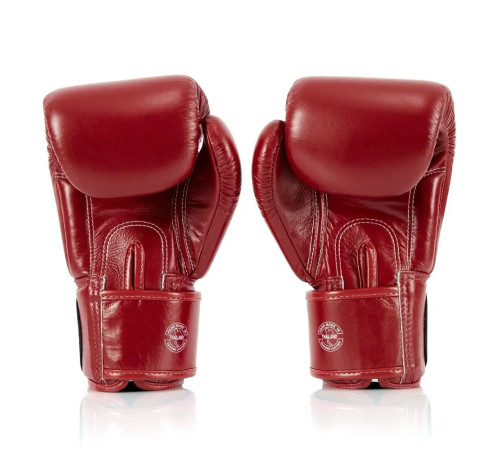 Рукавички боксерські шкіряні з бинтами Fairtex BGV1-ONE 10 унцій, червоні