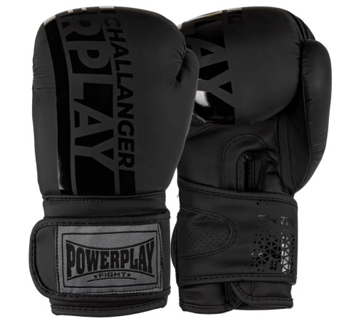 Рукавички боксерські PowerPlay 3086 Matt Challenger розмір 10 унцій, чорні
