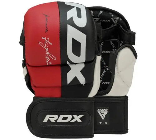 Рукавички греплінгові для ММА RDX T6 Plus Rex розмір XL, червоні