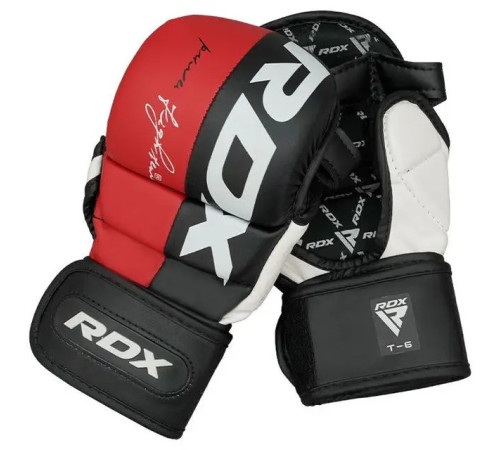 Рукавички греплінгові для ММА RDX T6 Plus Rex розмір XL, червоні