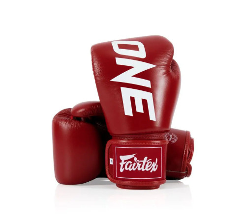 Рукавички боксерські шкіряні з бинтами Fairtex BGV1-ONE 14 унцій, червоні