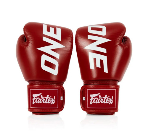 Рукавички боксерські шкіряні з бинтами Fairtex BGV1-ONE 14 унцій, червоні