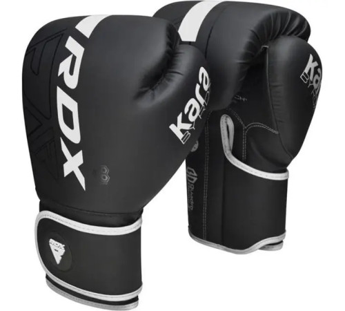 Рукавички боксерські з капою RDX F6 Kara Matte розмір 10 унцій, чорно-білі