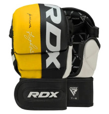 Рукавички греплінгові для ММА RDX T6 Plus Rex розмір XL, чорно-жовті