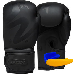 Рукавички боксерські з капою RDX F15 Noir Matte розмір 12 унцій, чорні