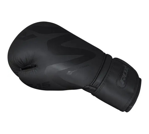 Рукавички боксерські з капою RDX F15 Noir Matte розмір 12 унцій, чорні