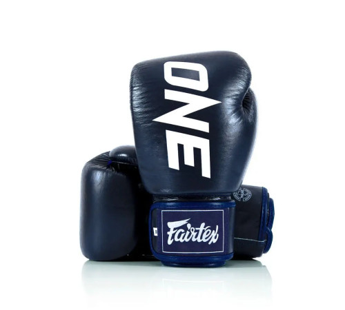 Рукавички боксерські шкіряні з бинтами Fairtex BGV1-ONE 14 унцій, темно-сині