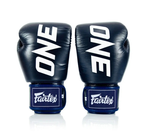 Рукавички боксерські шкіряні з бинтами Fairtex BGV1-ONE 14 унцій, темно-сині