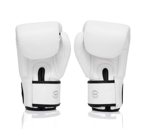 Рукавички боксерські шкіряні з бинтами Fairtex BGV1-ONE 12 унцій, білі
