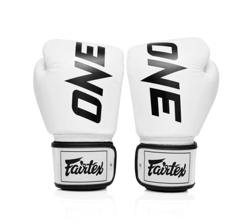 Рукавички боксерські шкіряні з бинтами Fairtex BGV1-ONE 12 унцій, білі