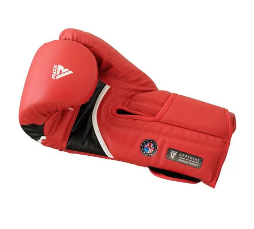 Рукавички боксерські з капою RDX AURA PLUS T-17 розмір 10 унцій, червоно-чорні