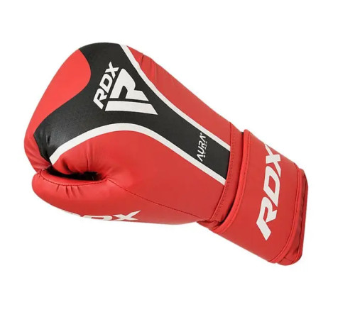 Рукавички боксерські з капою RDX AURA PLUS T-17 розмір 10 унцій, червоно-чорні