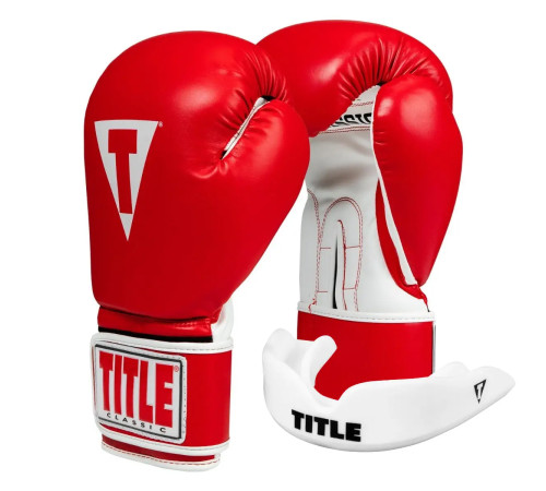 Рукавички боксерські з капою TITLE Classic Pro Style 3.0 розмір 12 унцій, червоно-білі