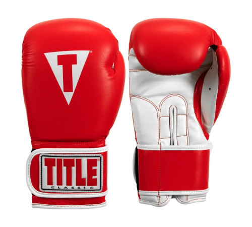 Рукавички боксерські з капою TITLE Classic Pro Style 3.0 розмір 12 унцій, червоно-білі