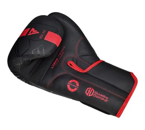 Рукавички боксерські з капою RDX F6 Kara Matte розмір 12 унцій, чорно-червоні