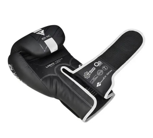 Рукавички боксерські з капою RDX F6 Kara Matte розмір 8 унцій, чорно-білі