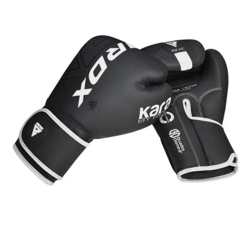 Рукавички боксерські з капою RDX F6 Kara Matte розмір 8 унцій, чорно-білі