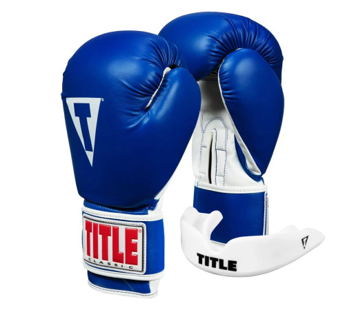 Рукавички боксерські з капою TITLE Classic Pro Style 3.0 розмір 14 унцій, синьо-білі