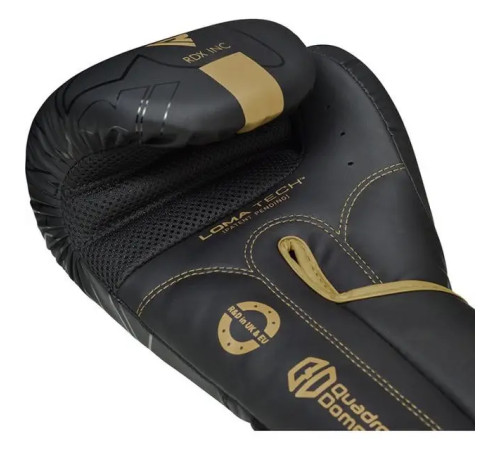 Рукавички боксерські з капою RDX F6 Kara Matte 16 унцій, чорно-золотисті